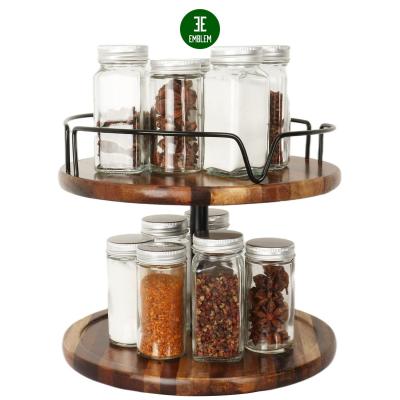 China Susan Turntable 10inch Wooden Lazy Rotating Spice Rack Wooden Spice Rack, Spinning Spice Rack (Walnut, 10