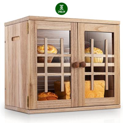 China Natural wooden freshness keeping bread box, bread box for kitchen countertop, bread box bamboo for sale