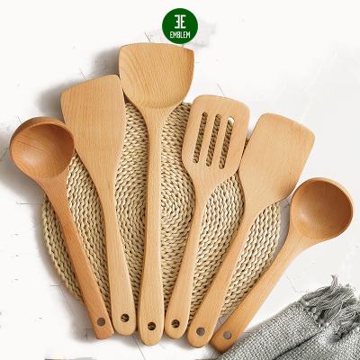 China Sustainable Nonstick Cookware Set Wooden Shovel With Long Handle Quality Household Shovel for sale