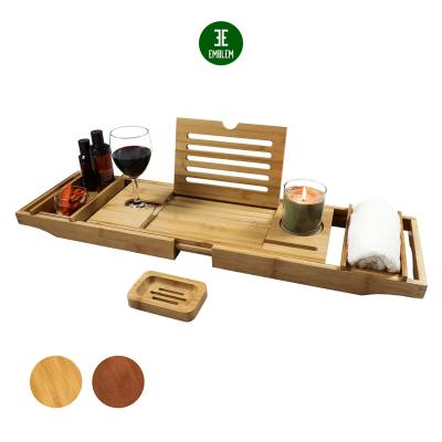 China Sustainable Wooden Bath Tub Cart Tray (Natural), Bamboo Bath Tray & Bath Cart, Bamboo Tub Cart Trays for sale