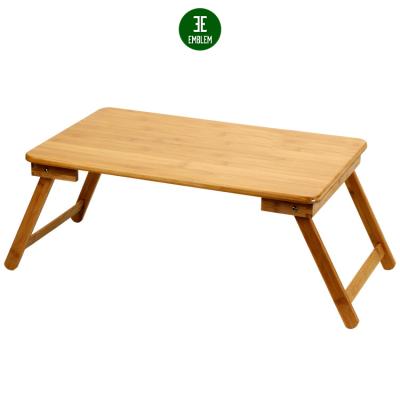 China Foldable Folding Bamboo Laptop Desk, Laptop Stand Computer Tray with Adjustable Leg Tilting Top Reading Table for sale