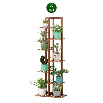 China Plant Rack Stand Bamboo Flower Racks Simple And Practical Multi-Function Elegant Multi-Layer Customizable Flower Stand for sale