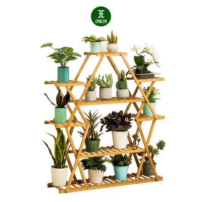 China Bamboo Plant Stand Rack Flower Racks Storage Shelf Bamboo Plant Stand for Indoor Plants, Bamboo Plant Stand for sale