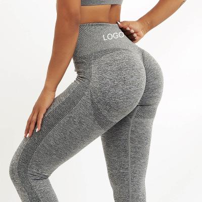 China Custom Logo Women's Gym Breathable Seamless Tights Butt Crac! crack! Seamless Sports Yoga Pants High Waisted Leggings For Ladies Fitness Wear for sale