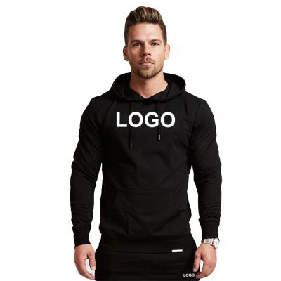 China Custom Logo Blank Pullover Cotton Hoodies Anti-wrinkle Mens Solid Black Sports Wear For Men Jumper Mens Gym Sweatshirts Loose Hoodies for sale