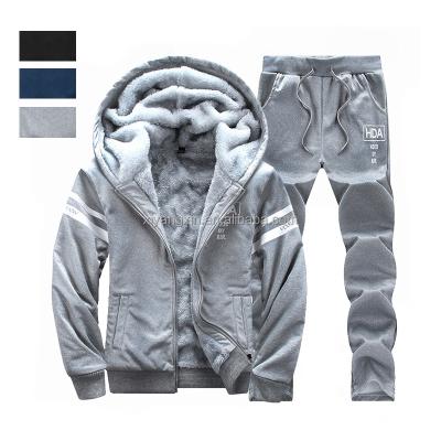 China 2021Winter Breathable Clothes Custom Cotton Track Jacket Sweatpants And Hoodie Set Sweatsuit Sportswear Mens Tracksuits Training Wear for sale