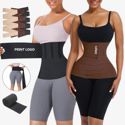 China Custom Logo Women Band Breathable Slimming Belt Women Shaper Bandage Private Label Belly Wrap Waist Trainer Wrap for sale