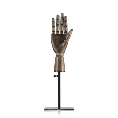 China Female Sports Mannequin Hand Model With Movable Wooden Hand Model Dark Knuckles Jewelry Display Hand Model for sale