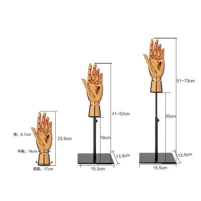 China Gold Color Sports Female Mannequin MG01 Chrome Female Hand Jewelry Display Stand Plastic Hands for sale