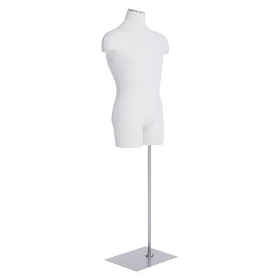 China Adjust US Size Half Size PU Foam Body 3/4 Torso Male Dress Form Male Mannequins for sale