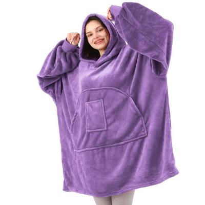 China 2021 Anti-bacteria Fashion Winter Hoodie Cover Fleece Soft Wearable Fleece Sweatshirt Comfy Oversized Custom for sale