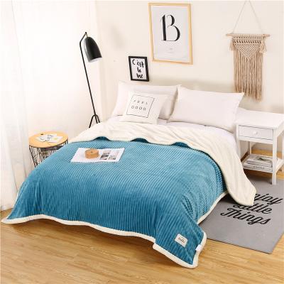 China Anti-bacteria warm factory direct soild blue fuzzy blanket,faux fur throw blanket,fleece blanket winter wholesale for sale