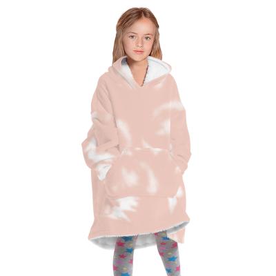 China Custom-made Oversized Sweatshirt Kids Sweater Anti-Pull Blanket Anti-Pull Hoodie TV Wearable Blanket With Sleeves for sale