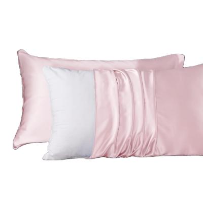 China Luxury Anti-static High Quality Silk Satin Pillow Cover For Hotel And Office Pillow Case Silk Set for sale