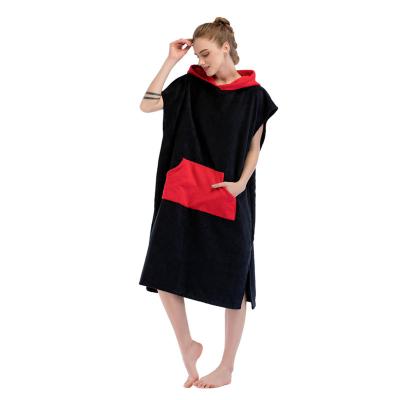 China Factory Direct Hooded Poncho Adults Long Robe Swimming Pool Beach Surf Poncho Changing Towel Surf Kids Safe for sale