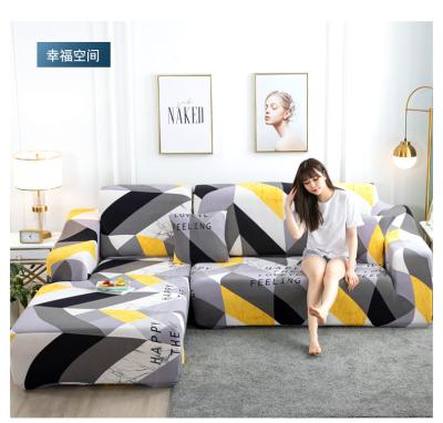 China Modern luxury comfortable U/L/I shape sofa cushion covers elastic stretch 5 seater polyester sofa slipcover sofa set for sale