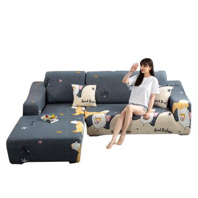 China Wholesale Cheap Stretch Modern Sofa Cover L Shape Sofa Protector Solid Printed Modern Slipcover polyester and Spandex sofa funda for sale