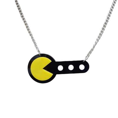 China Factory direct sales FASHIONABLE hot PCMAN video games icon fashion women's jewelry acrylic pendant necklace for sale