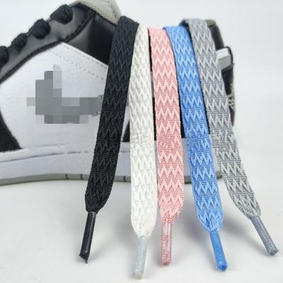 China Flat Ready To Ship Multi Color Sneaker 15mm Wide Laces Multi Color Jordan Shoes Laces Flat Polyester AF1/AJ1 Sports Lace for sale