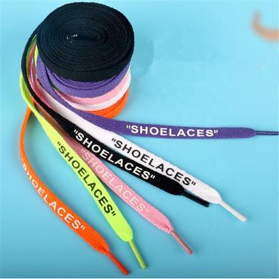 China New Printed OLIAN Flat Thin 8mm Laces Printing Grayish Orange Custom Text Sneakers 