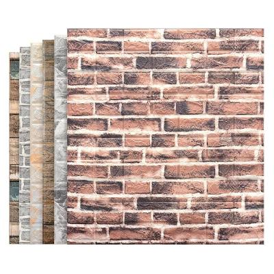 China Waterproof+ECO-Friendly+Self-adhesive Retro New Life 3d Wallpaper Brick 3d Foam Wallpaper Retro Others Wallpapers/Wall Panels for sale