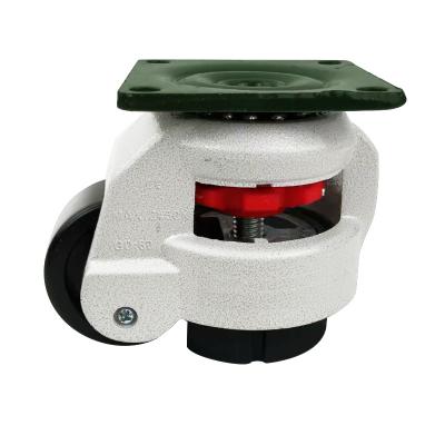 China Low Noise 60F Adjustable Swivel Nyoln Casters Wheels Top Plate For Machine And Equipment Moving Leveling Casters for sale