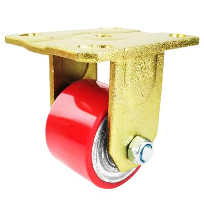 China High Load Capacity PU Red Rubber Wheels 3