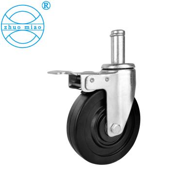 China Other Medium Anti-static Rubber Equipment Trolley Cart Universal Caster Brake 5 Inch Lever Wheel for sale