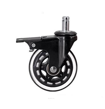 China China Low Noise Wheel 3 Inch Clear Caster Wheel Office Transparent Rubber Chair Caster Furniture Polyurethane Wheels With Brake for sale