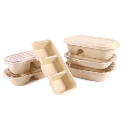 China Biodegradable Manufacturers Salad Clamshell Sugar Cane Bagasse Box For Food Container for sale