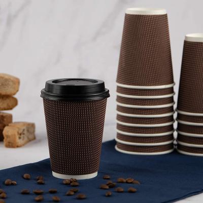 China Disposable Double Walled Hot Cups Coffee Hot Tea Drinks Paper Cup Coffee Mug With Lid à venda