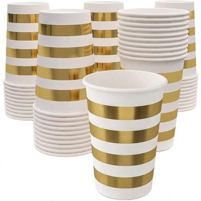 China Customized Printed Disposable Gold Plating Paper Cup Coffee Single Wall Paper Cup Packaging Small Coffee Disposable Paper Cups à venda