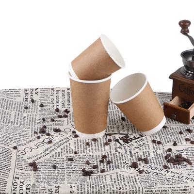 China Custom Printed Disposable Espresso Coffee Cups Wrapping Paper Single Wall Takeaway Disposable Cup à venda