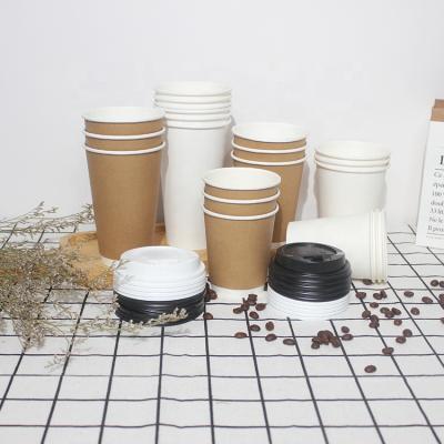 China Disposable Custom Logo Printed Disposable Recycled Double Wallpaper Coffee Cup With Lids à venda