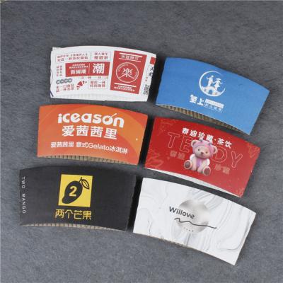 China Recycled Materials Gainyo Disposable Coffee Cup Paper Sleeve With Custom Printed Logo for sale