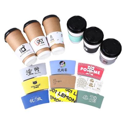 China Disposable Kraft Custom Coffee Cup Sleeves Paper Cup Sleeves for sale