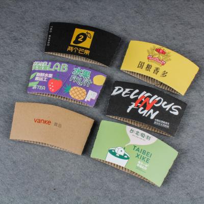 China Recycled Materials Custom Printed Paper Cup Sleeve For Coffee Hot Drinks Disposable Paper Cup Holder For Hot Drinks for sale