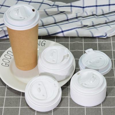 China Non Spill Eco-friendly Paper Cup CPLA / PLA Disposable Plastic Cup Lids Coffee Cup Bowl Lid Cover for sale