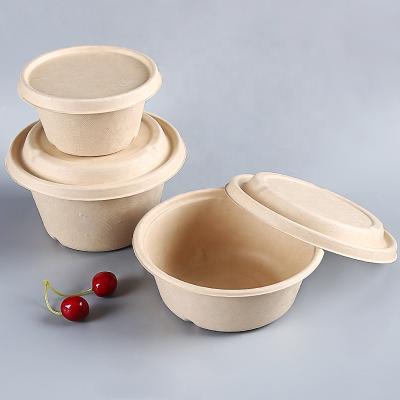 China Hot Selling Minimalist Take Out Dining Box Diaposiable Sugarcane Dish Bowl With Lids for sale