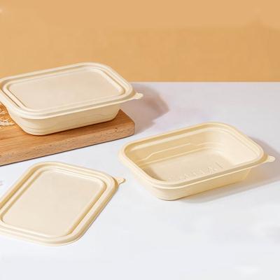 China Viable Biodegradable Fast Food Packaging 800ml Cornstarch Disposable Take Out Lunch Box for sale