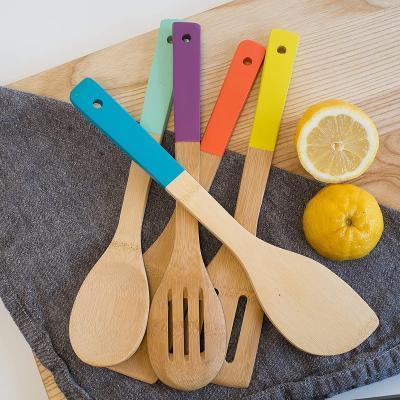 China Sustainable Organic Wooden Spatula Notched Spoon Serving Utensil Bamboo Cookware Utensils Solid Wood Tools Kitchen for sale