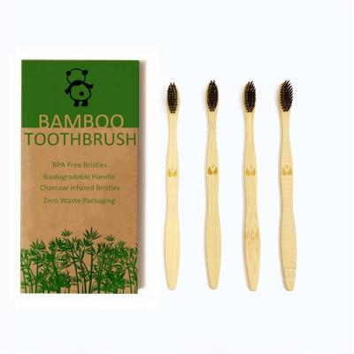 China Natural Biodegradable Bamboo Toothbrush Travel Toothbrush Eco-Friendly Disposable Zero Bristle Waste Toothbrushes for sale