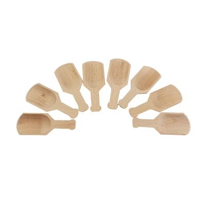 China Mini Sugar Seasoning Condiments Baby Solid Handmade Honey Teaspoon Coffee Tea Jam Wooden Salt Spoons Small for sale