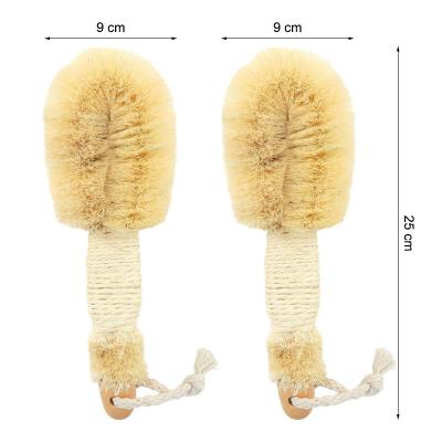 China All Natural Skin Exfoliating Stimulating Blood Circulation Massaging Shower Brush With Natural Bristle Bath Brushing Body Brush for sale