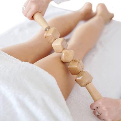 China Body Therapy Wood Massage Tools Wooden Roller Handheld Massager Anti Cellulite Massager for sale