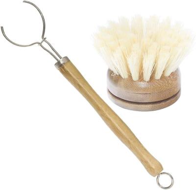 China Bamboo Pan Pot Brush Dish Bowl Handle Washing Brush Dish Cleaning Brush Kitchen Kitchen Long for sale