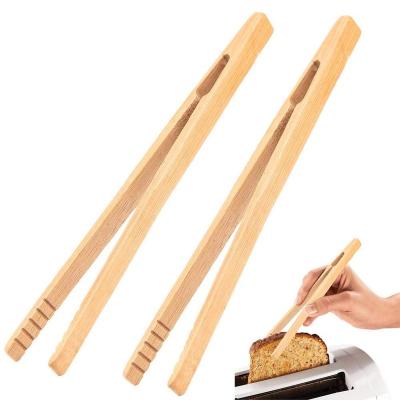 China Sustainable Toast Marinates Tea Cooking Bamboo Kitchen Tongs Kitchen Utensils Cheese Bagel Bread Grasp Ultra Bamboo Toaster Tongs for sale