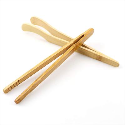 China Viable Wooden Toaster Tongs 7 Inch Bamboo Tongs For Toast Bread Fruit And Pickle Kitchen Bamboo Tongs for sale