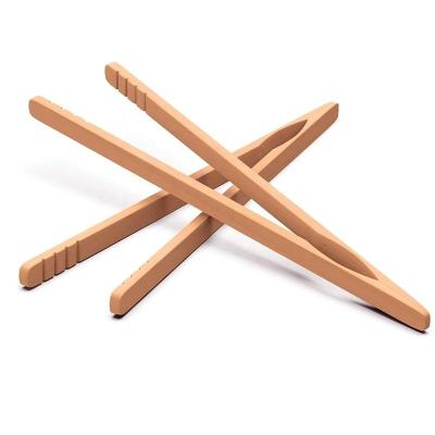 China Sustainable Hot Sale Tea Food And Meat Serving Tipping Bamboo Kitchen Tongs for sale