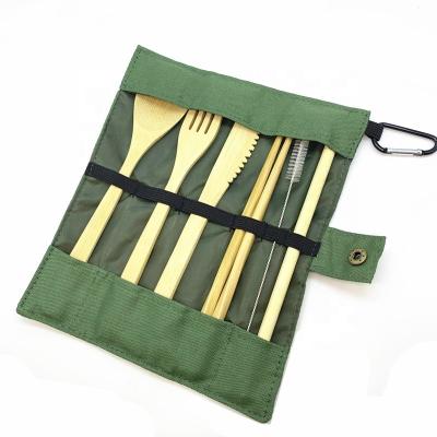 China Eco Friendly Organic Reusable Logo Cutlery Set Disposable Custom Bamboo Travel for sale